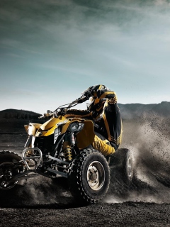 Quad Bike In Desert wallpaper 240x320