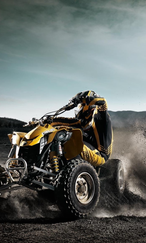 Das Quad Bike In Desert Wallpaper 480x800