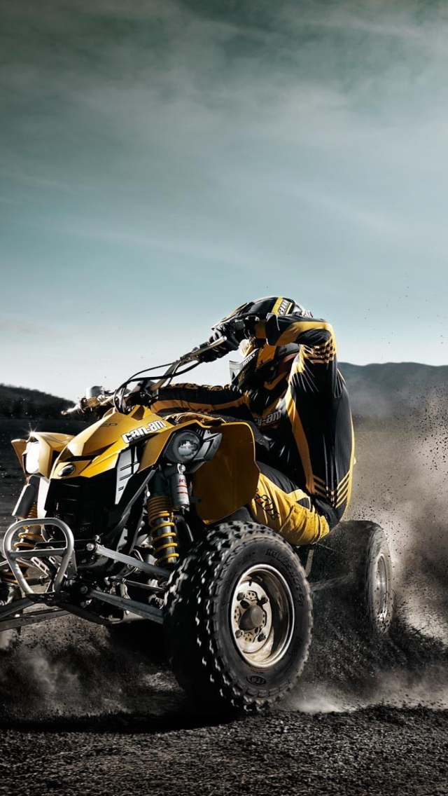 Quad Bike In Desert wallpaper 640x1136