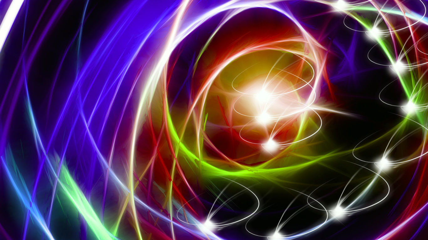 Screenshot №1 pro téma Abstraction chaos Rays 1366x768