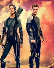 Katniss & Peeta - Hunger Games Catching Fire wallpaper 176x220