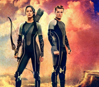 Kostenloses Katniss & Peeta - Hunger Games Catching Fire Wallpaper für iPad mini