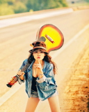 Girl, Guitar And Road screenshot #1 128x160