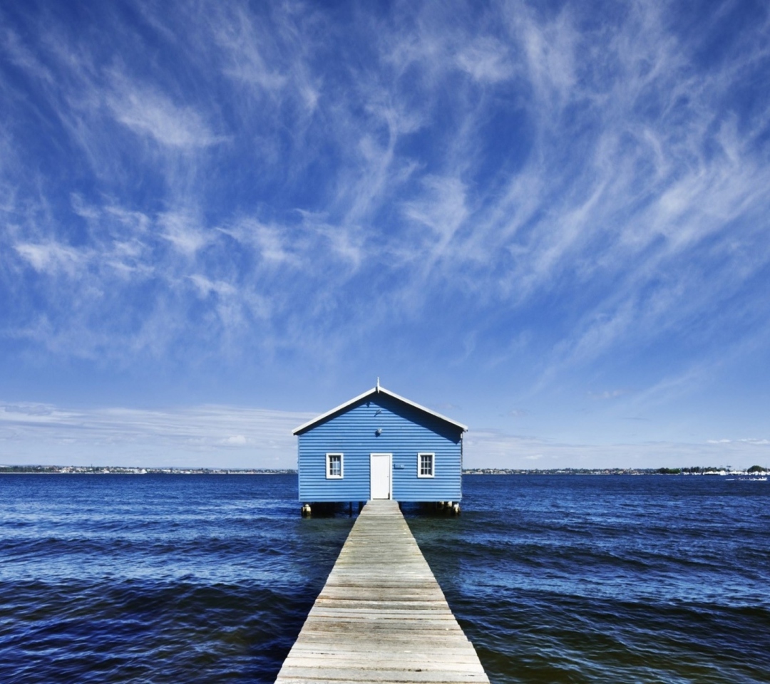 Blue Pier House wallpaper 1080x960