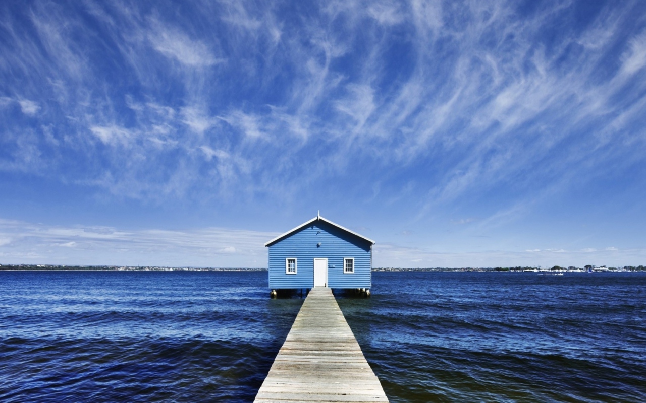 Blue Pier House wallpaper 1280x800