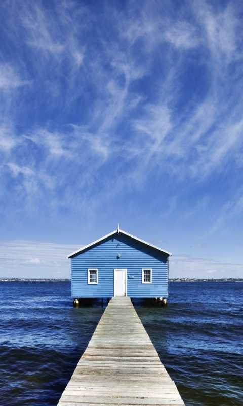Sfondi Blue Pier House 480x800
