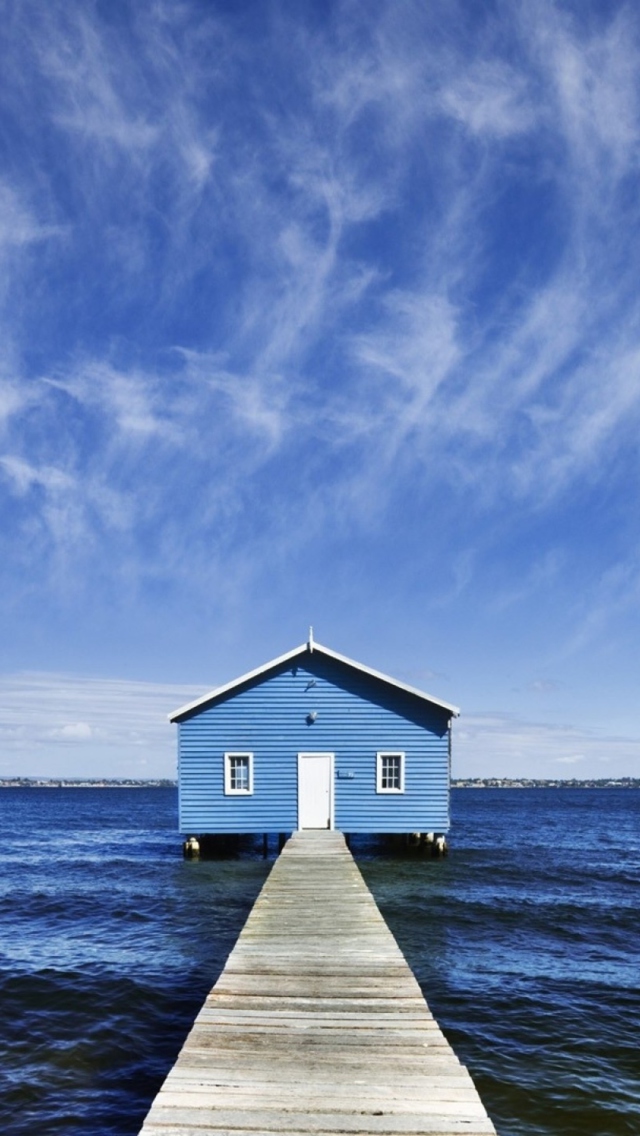 Blue Pier House wallpaper 640x1136