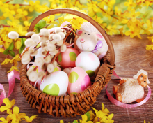 Easter Basket And Sheep wallpaper 220x176