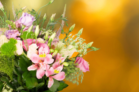 Fondo de pantalla Bouquet of iris flowers 480x320