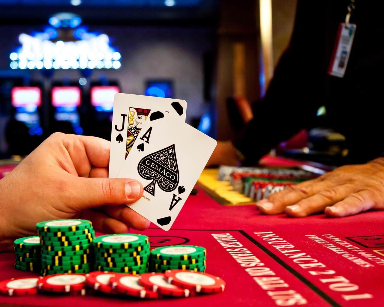 Das Play blackjack in Casino Wallpaper 1280x1024