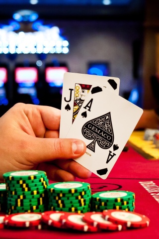 Das Play blackjack in Casino Wallpaper 320x480