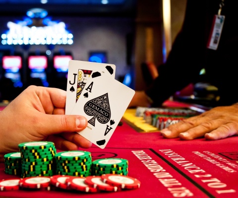 Play blackjack in Casino wallpaper 480x400