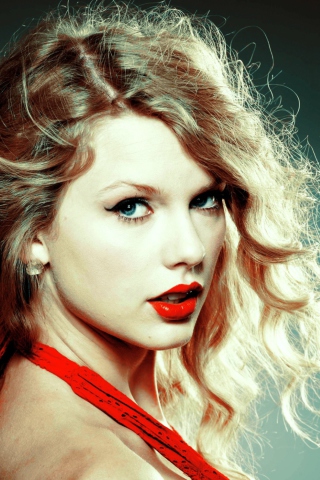 Fondo de pantalla Taylor Swift In Red Dress 320x480