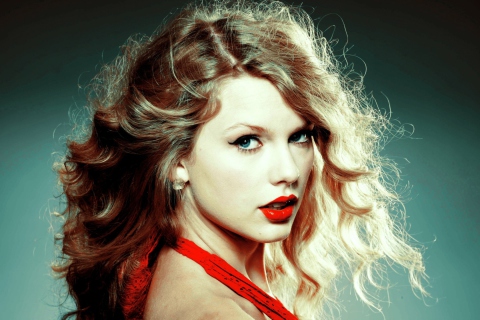 Taylor Swift In Red Dress wallpaper 480x320