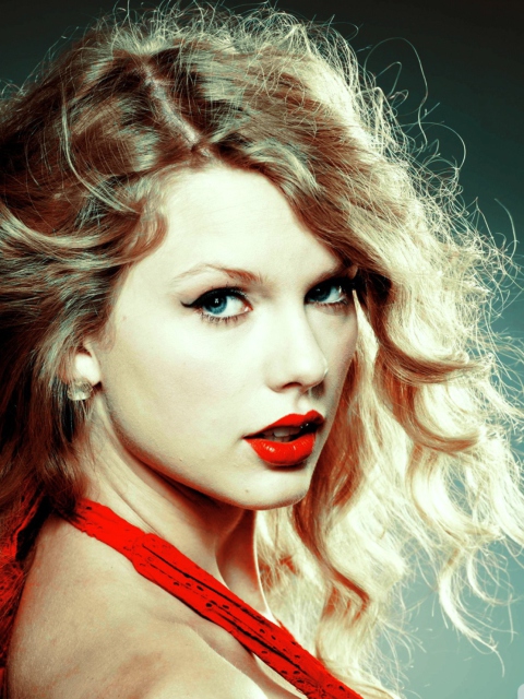 Taylor Swift In Red Dress wallpaper 480x640