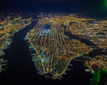 Sfondi New York City Night View From Space 220x176