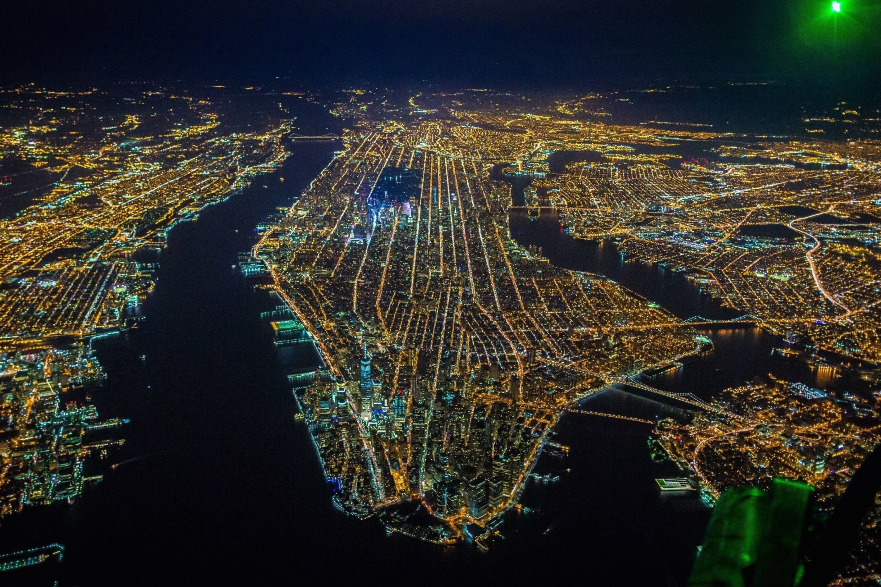 Обои New York City Night View From Space 2880x1920