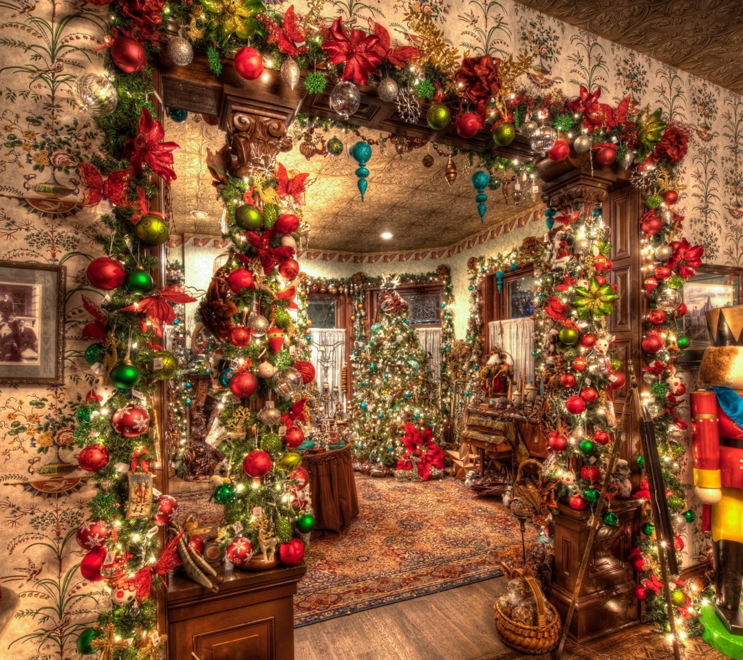 Fondo de pantalla New Year House Decorations and Design 1080x960