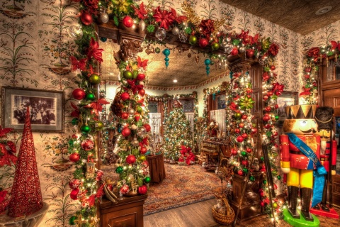 New Year House Decorations and Design wallpaper 480x320