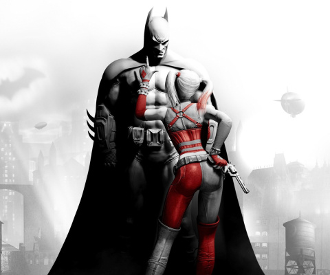 Batman Arkham Knight with Harley Quinn wallpaper 480x400