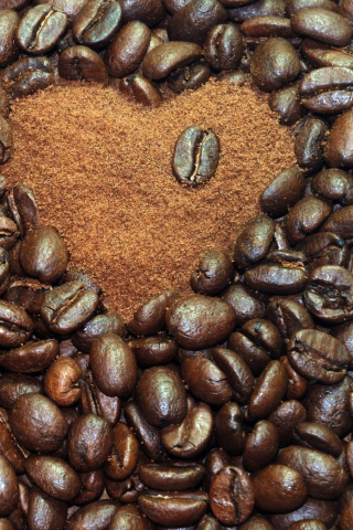 Das In Love With Coffee Wallpaper 320x480
