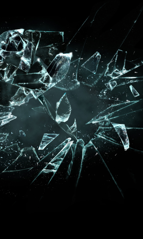 Обои 3D Broken Glass 480x800