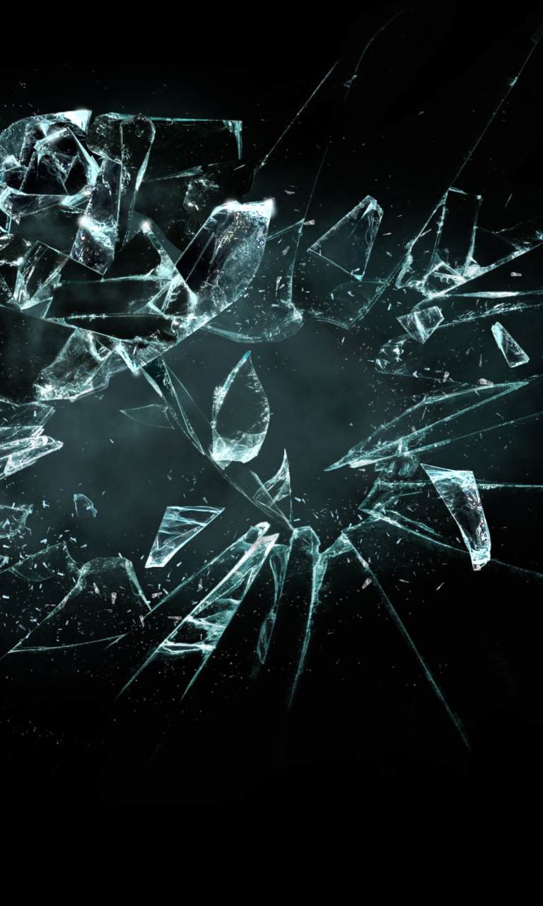 Обои 3D Broken Glass 768x1280