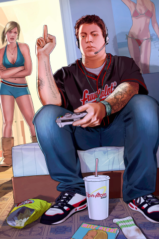 Das Grand Theft Auto V Jimmy Gamer Wallpaper 320x480