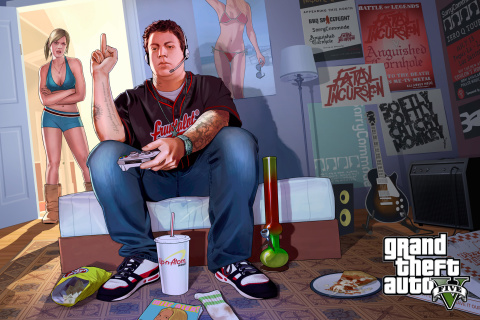 Обои Grand Theft Auto V Jimmy Gamer 480x320