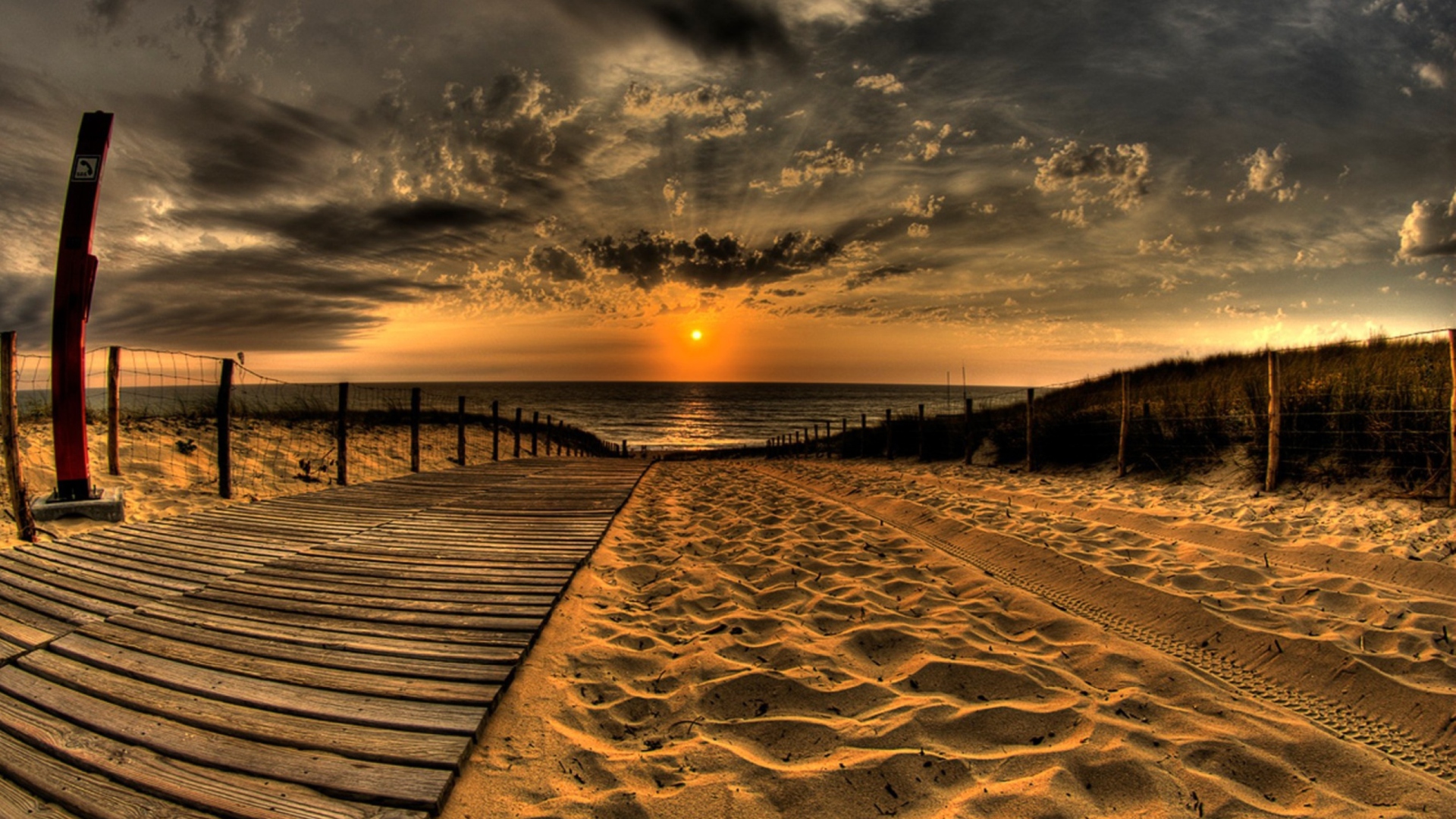 Sunset Ocean Sand screenshot #1 1920x1080