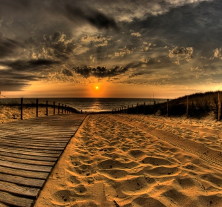 Sunset Ocean Sand sfondi gratuiti per 1024x1024