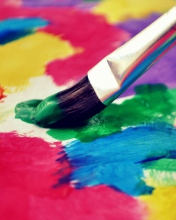 Das Art Brush And Colorful Paint Wallpaper 176x220