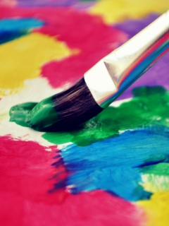 Das Art Brush And Colorful Paint Wallpaper 240x320