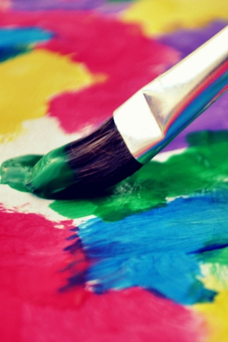 Sfondi Art Brush And Colorful Paint 320x480