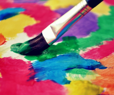 Обои Art Brush And Colorful Paint 480x400