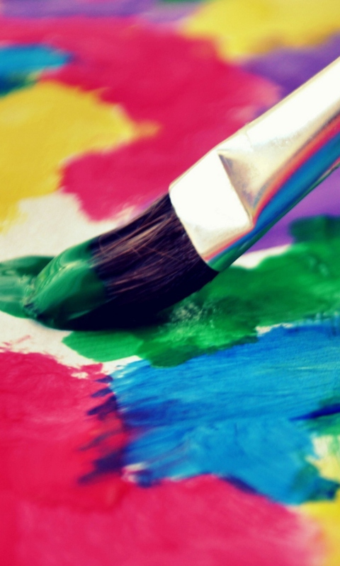 Das Art Brush And Colorful Paint Wallpaper 480x800