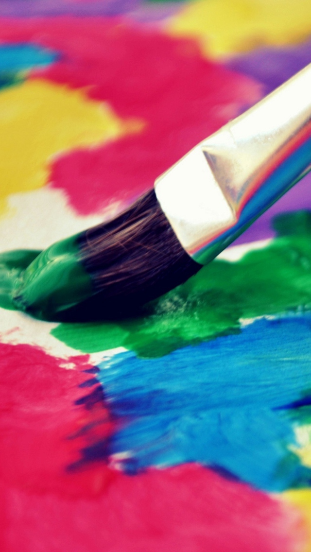 Das Art Brush And Colorful Paint Wallpaper 640x1136