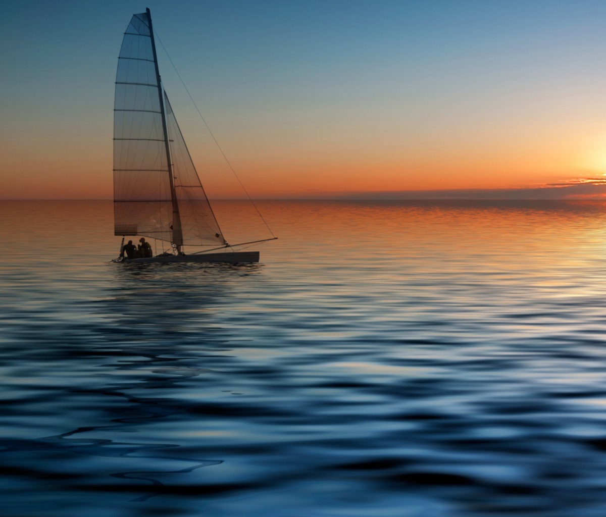 Boat At Sea wallpaper 1200x1024