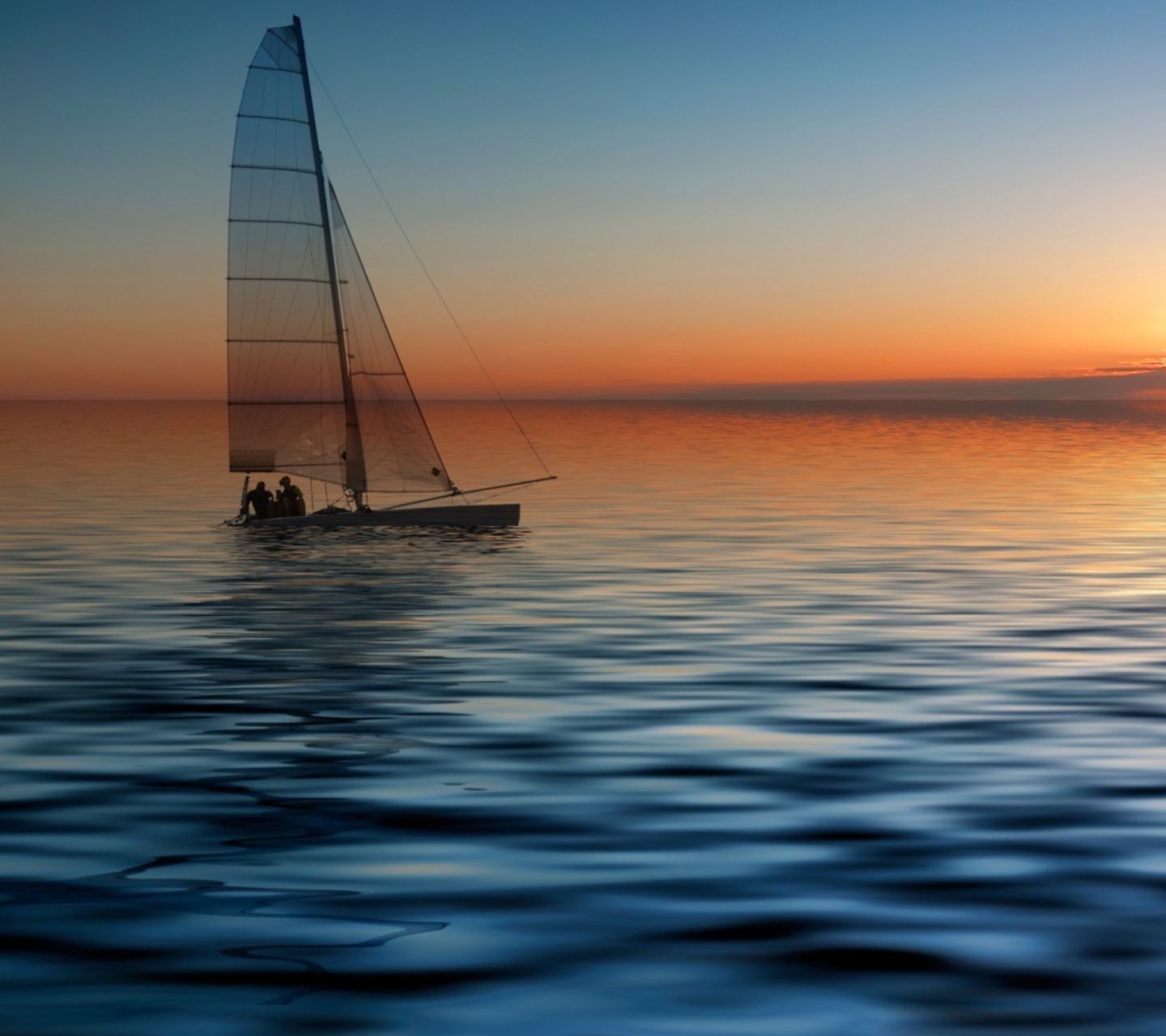 Fondo de pantalla Boat At Sea 1440x1280