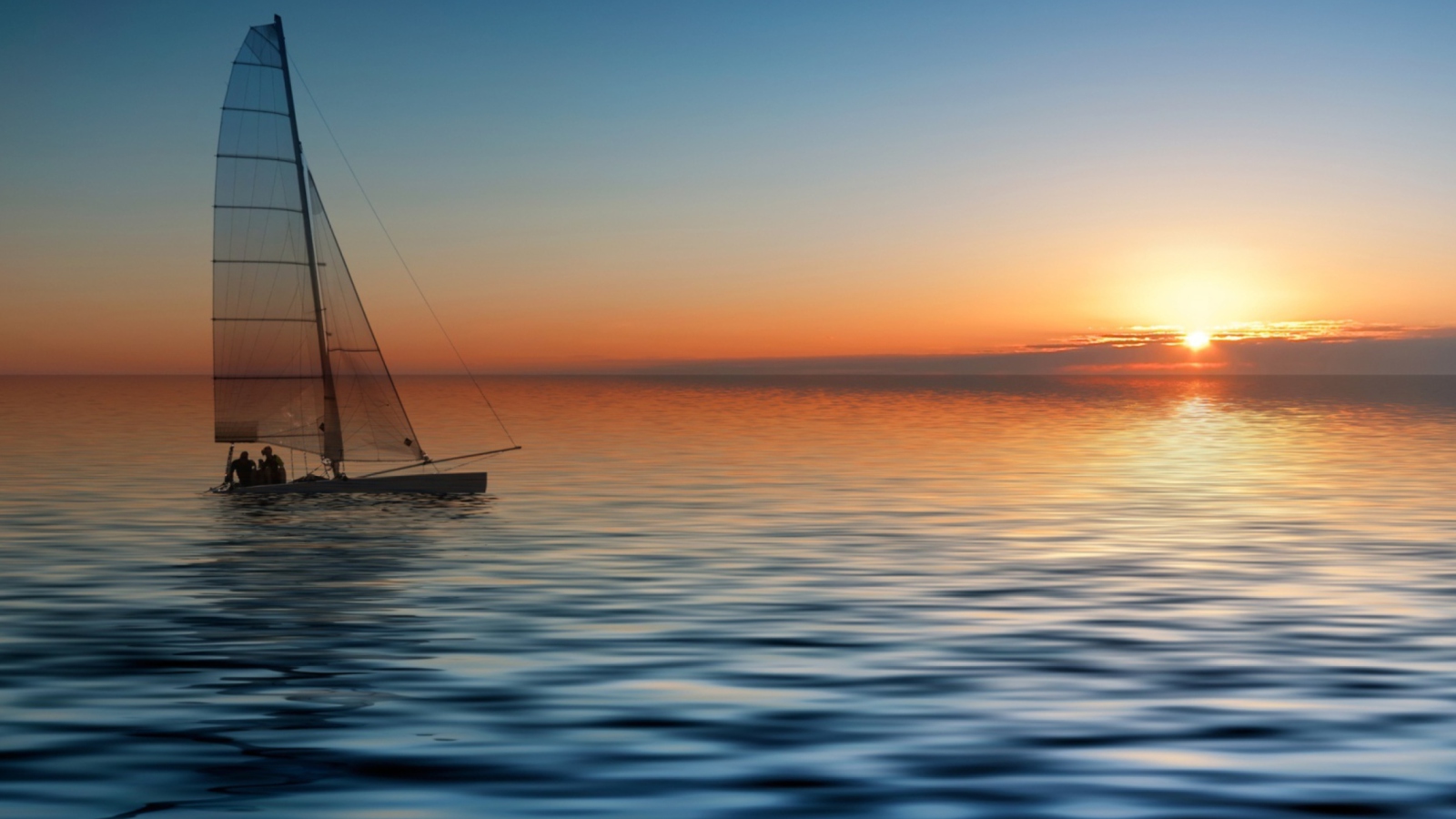 Das Boat At Sea Wallpaper 1600x900