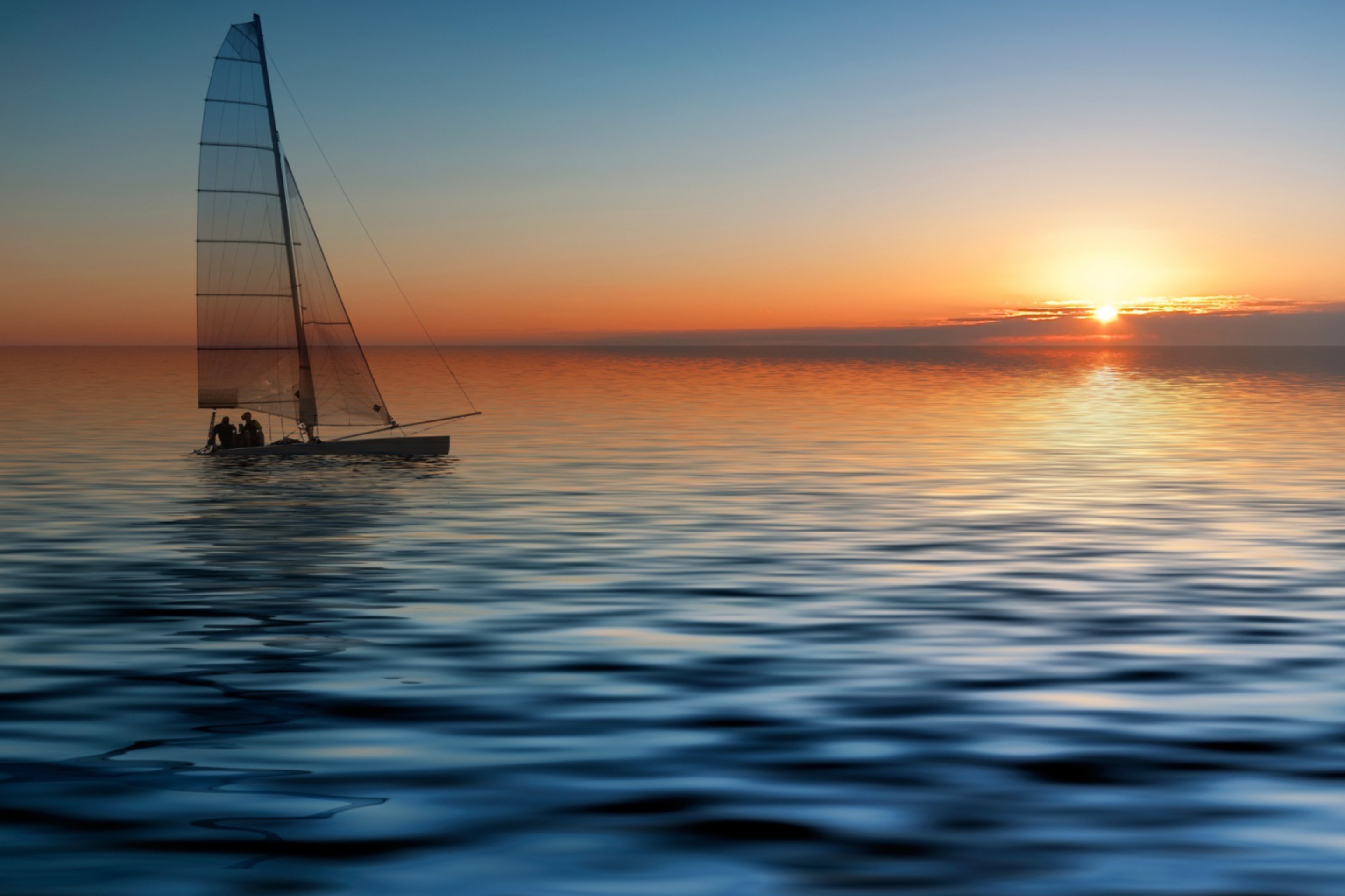 Fondo de pantalla Boat At Sea 2880x1920