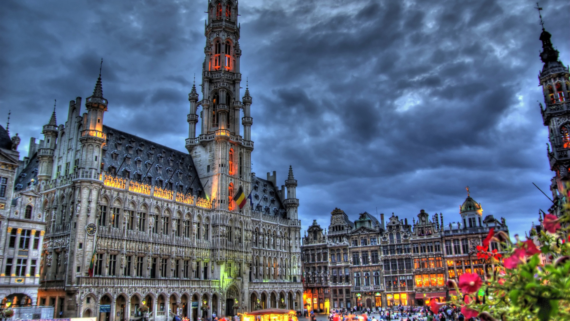 Sfondi Brussels Grote Markt and Town Hall 1920x1080