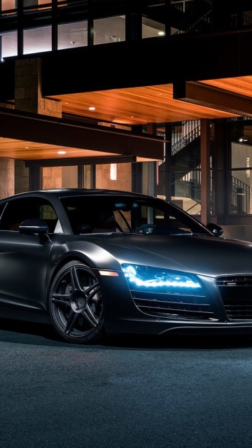 Das Audi R8 Black Body Kit Wallpaper 360x640