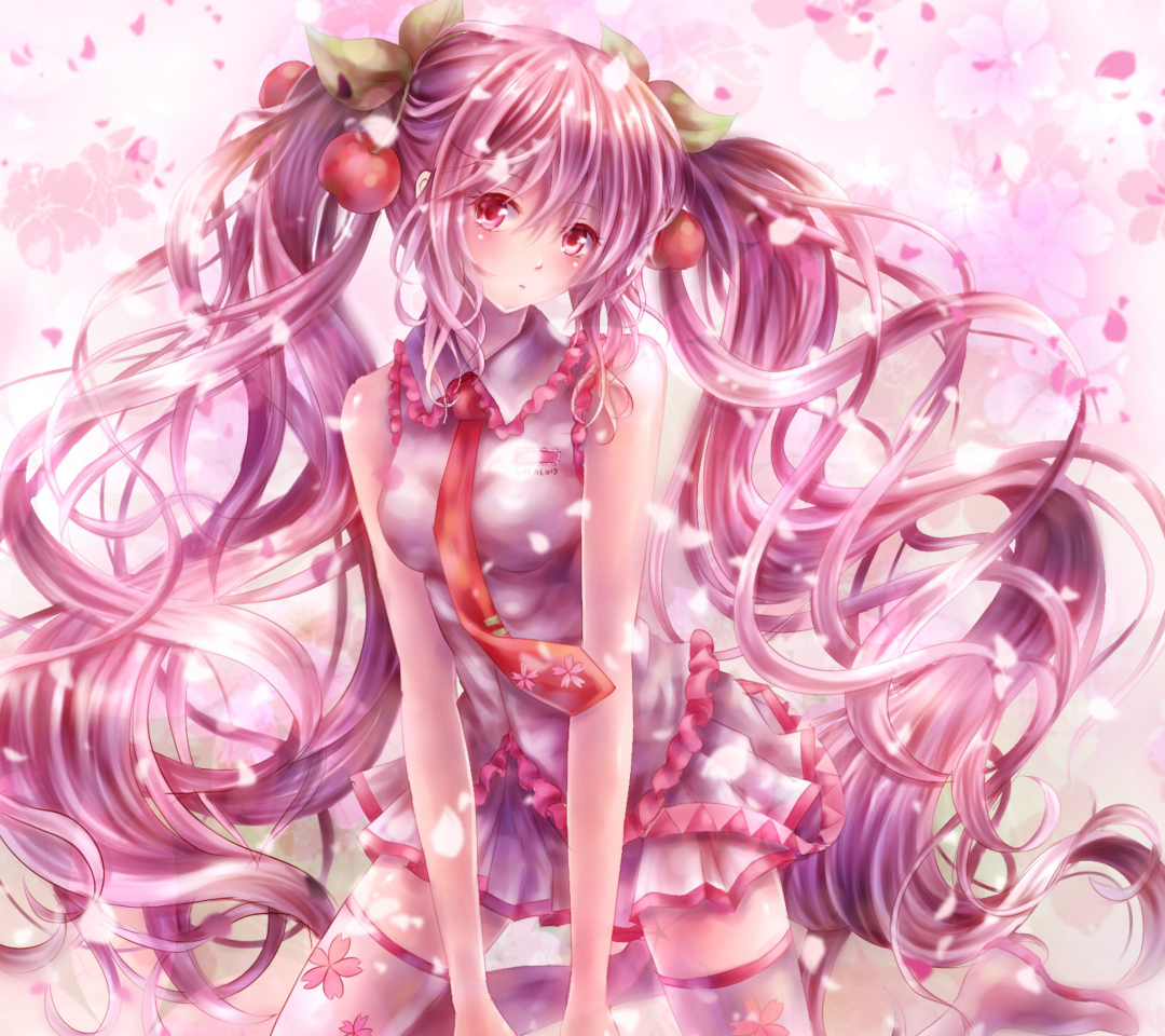 Fondo de pantalla Vocaloid, Sakura Miku 1080x960