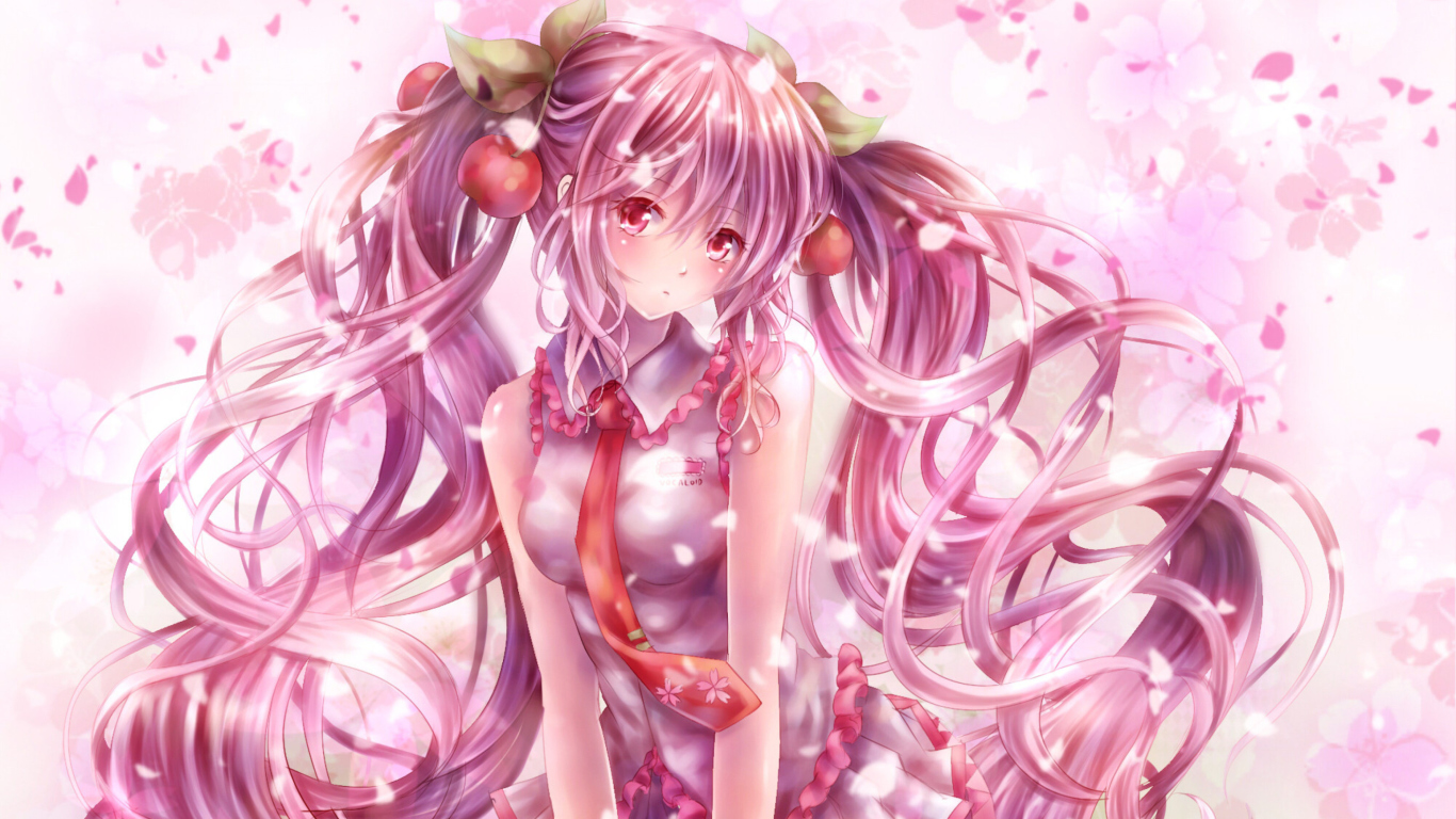 Das Vocaloid, Sakura Miku Wallpaper 1366x768
