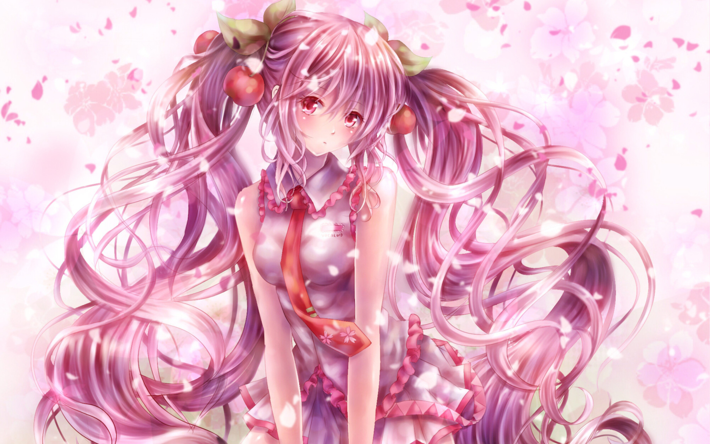 Screenshot №1 pro téma Vocaloid, Sakura Miku 1440x900