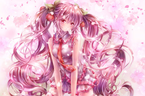Screenshot №1 pro téma Vocaloid, Sakura Miku 480x320