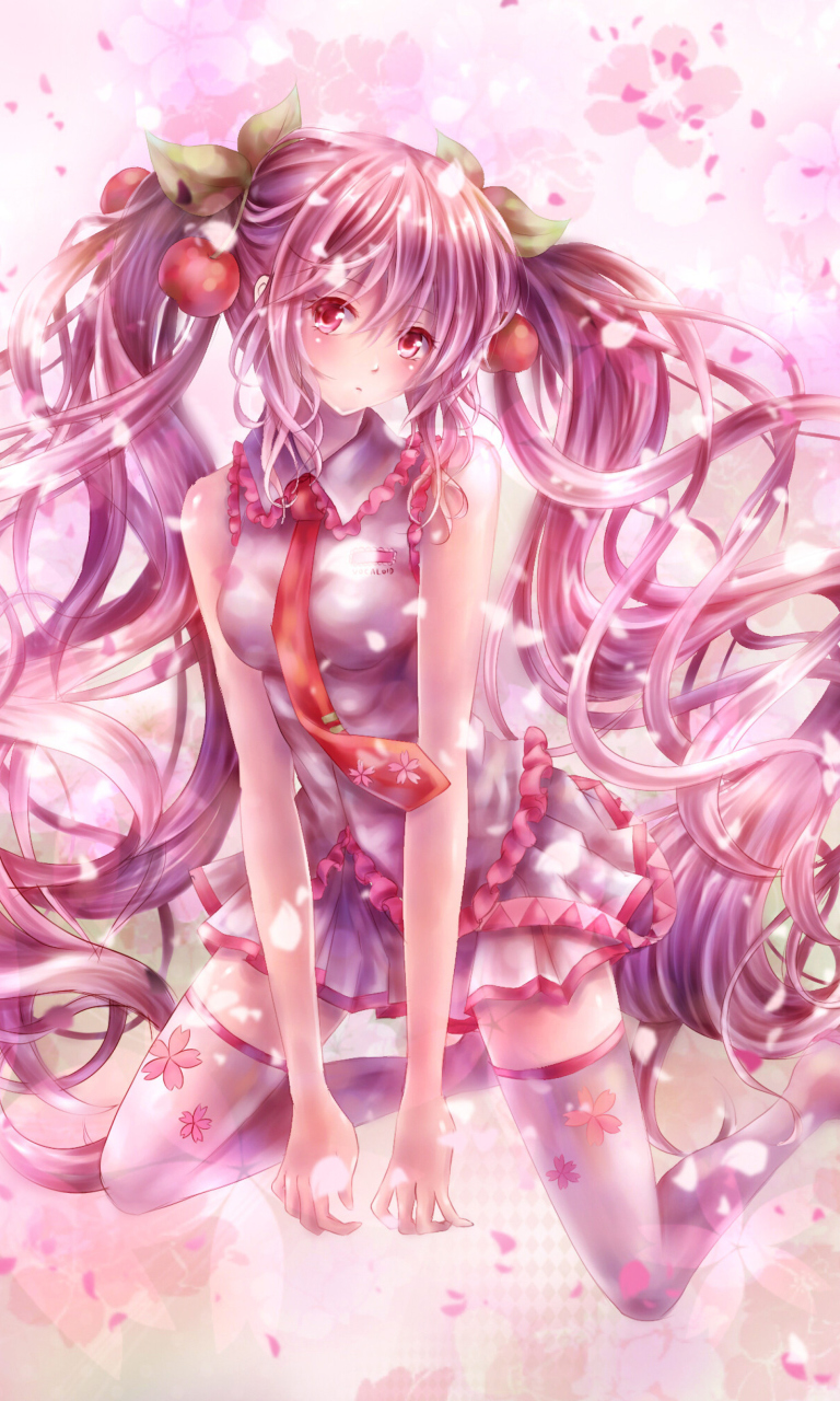 Screenshot №1 pro téma Vocaloid, Sakura Miku 768x1280