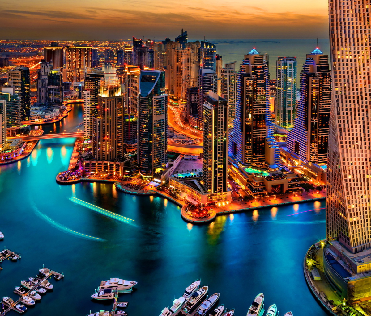 Обои Dubai Marina And Yachts 1200x1024