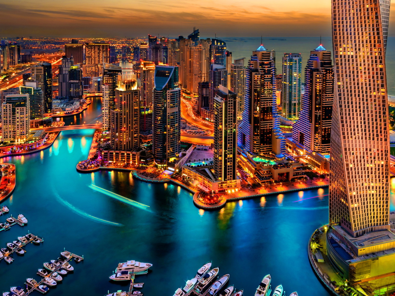 Обои Dubai Marina And Yachts 1280x960